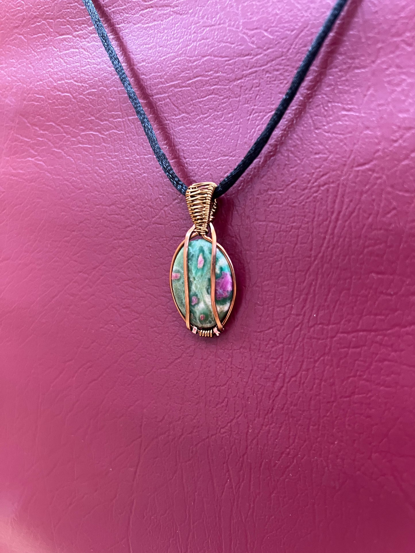 Ruby zoisite pendant - UV reactive