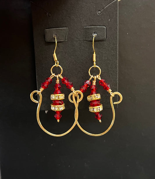 Crimson spark earrings